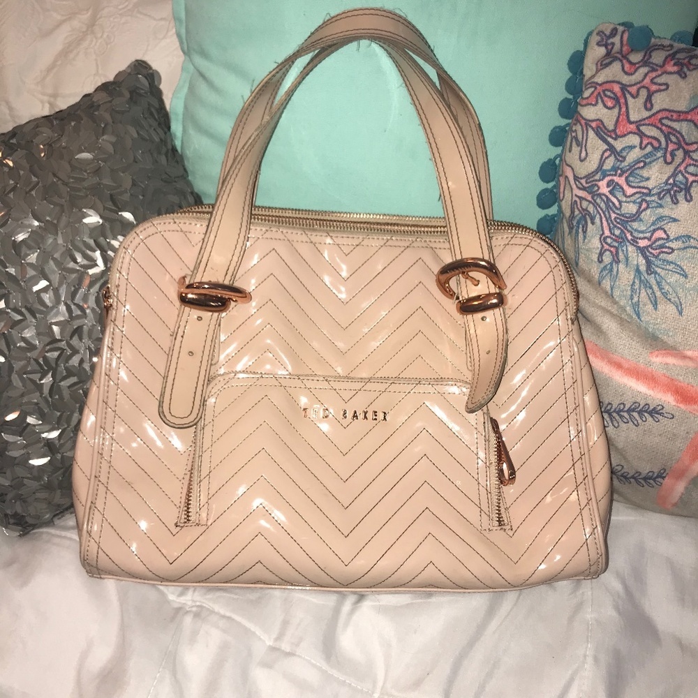 Good/Fair condition Ted Baker patent lthr Blush Satchel